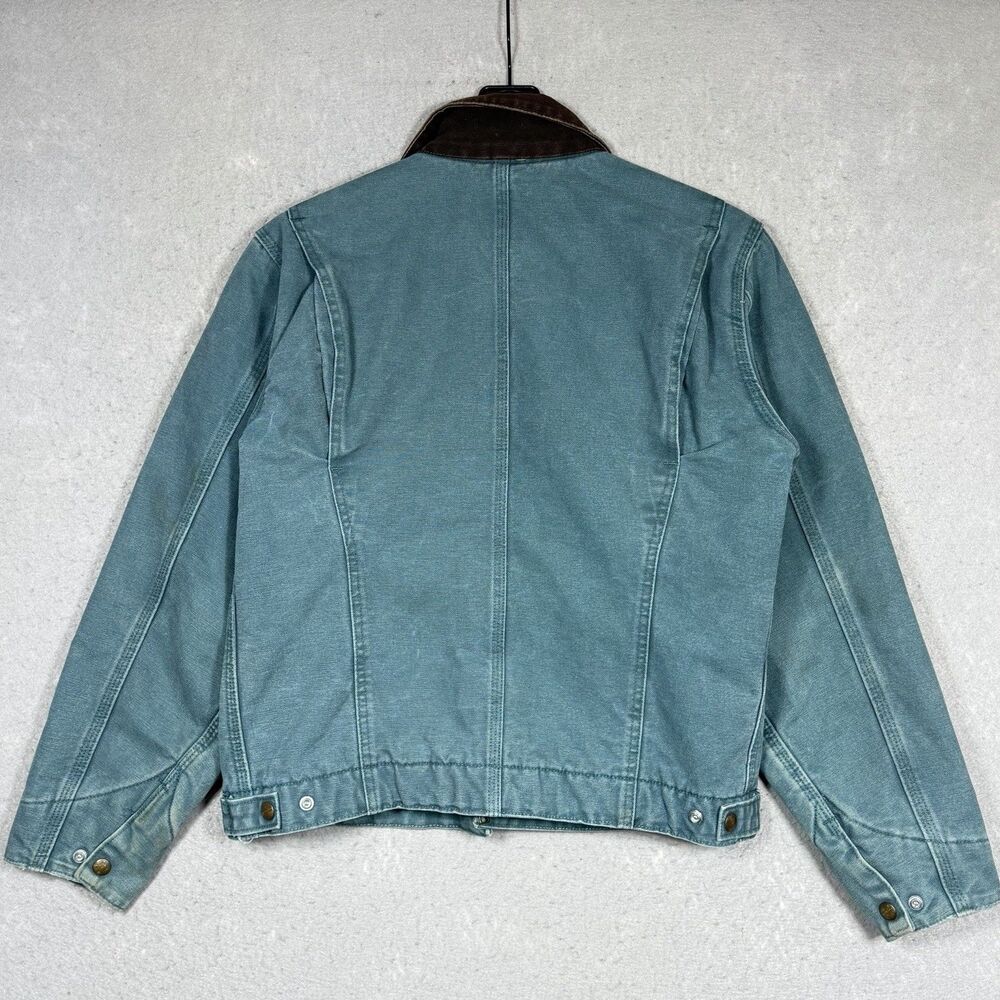 Vintage Carhartt Detroit WJ097 DTL Teal Full Zip Sherpa Jacket Women’s Sz Small - Picture 10 of 15